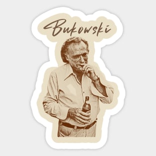 Bukowski - retro vintage sketches Sticker